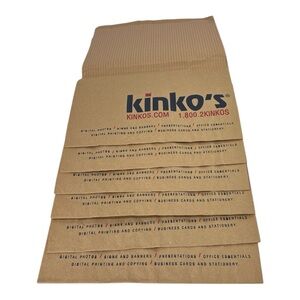 VTG Y2K 6 KINKO'S BROWN PAPER SHOPPING BAGSACK As Is  Size 13x16